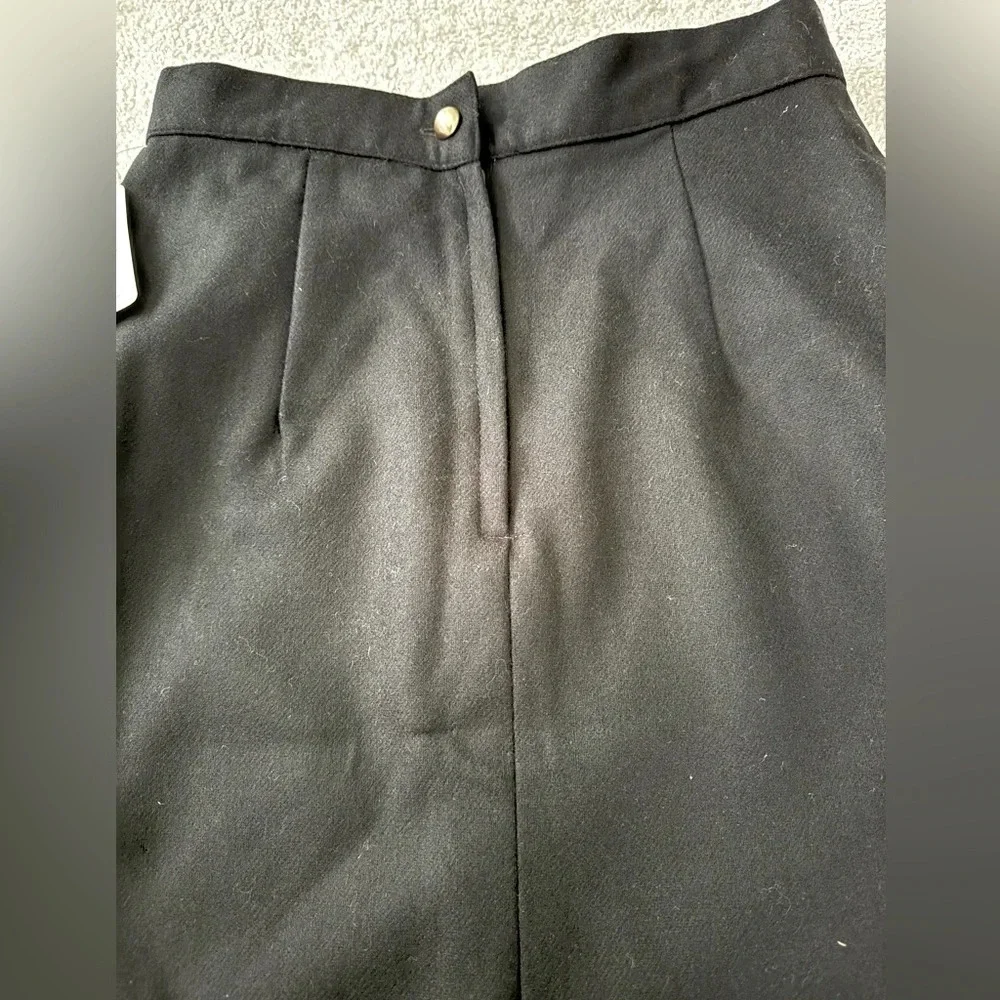 NWT Block Island Petites 7/8 Black 100% pure wool lined pencil skirt